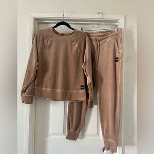 DKNY Sport golden velour tracksuit. M